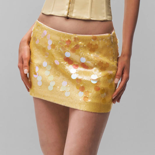 2025 Women Y2K A-Line Bling Sequins Summer Solid Color Mini Skirts Party Slim Fit Streetwear Sexy Short Dress