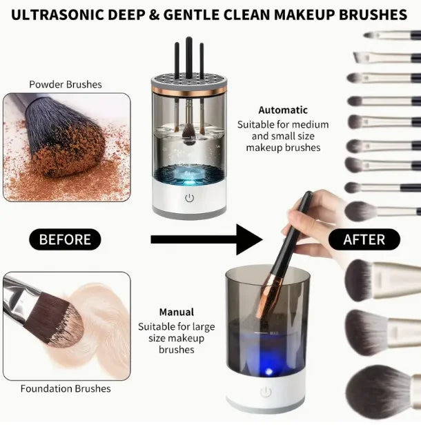 Electric lazy makeup brush cleaner | Automatic cleaning with storage box special cleaning storage for makeup tools
