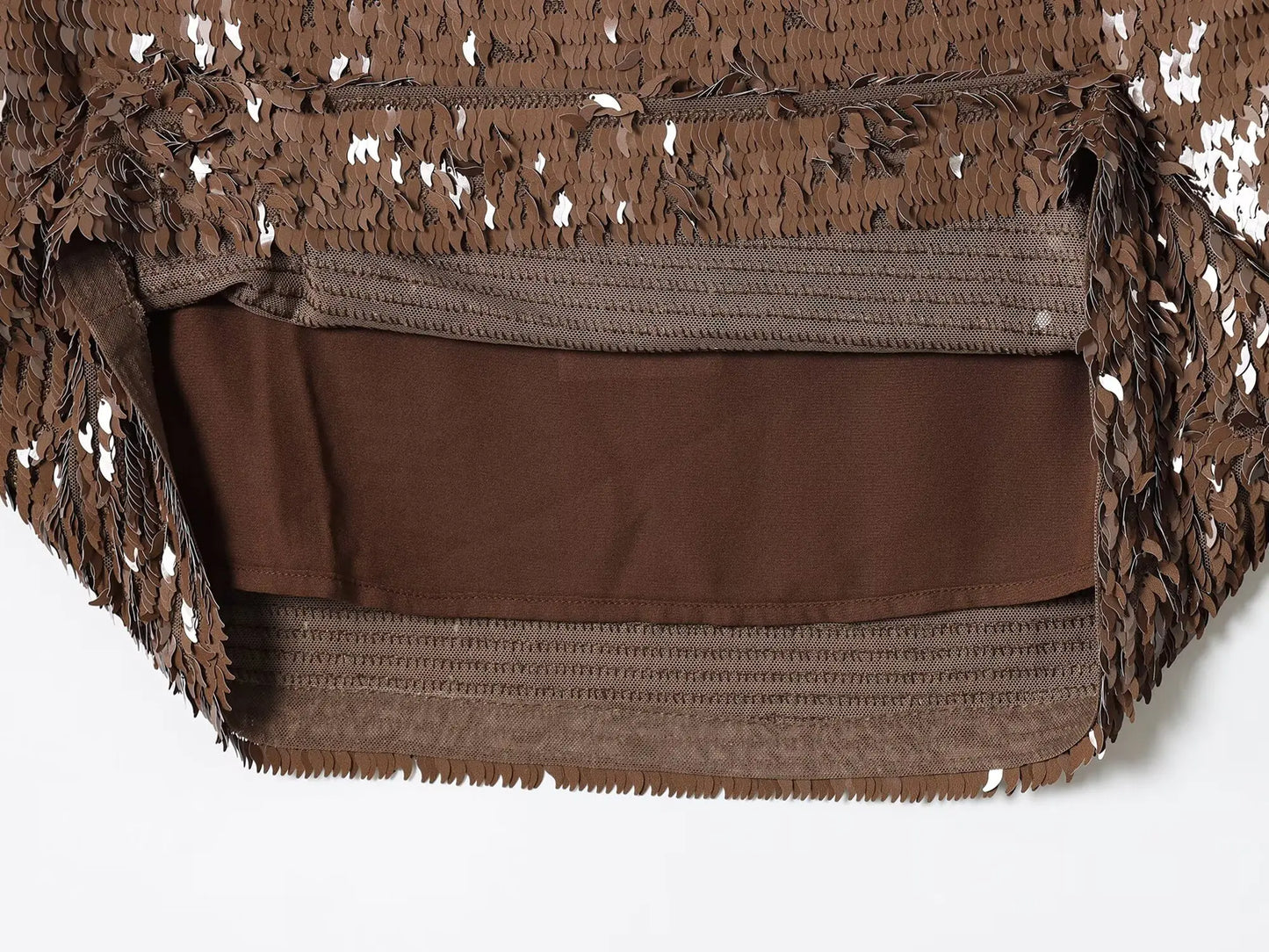 KONDALA Chic Y2K Sheath Sequined Sexy Brown Mini Skirt Club Fashion 2025 Sexy Birthday Shiny Night Party Music Streetwear Skirt