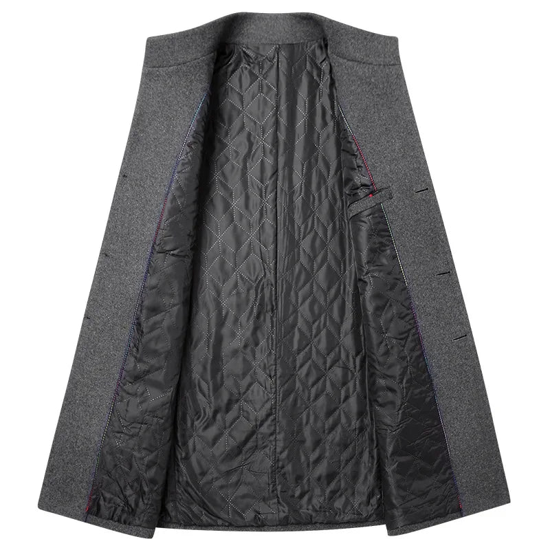 Men Long Trench Coats Cashmere Winter Jackets Wool Blends New Autumn Winter Coats Male Business Casual Trench Coats Size 4XL