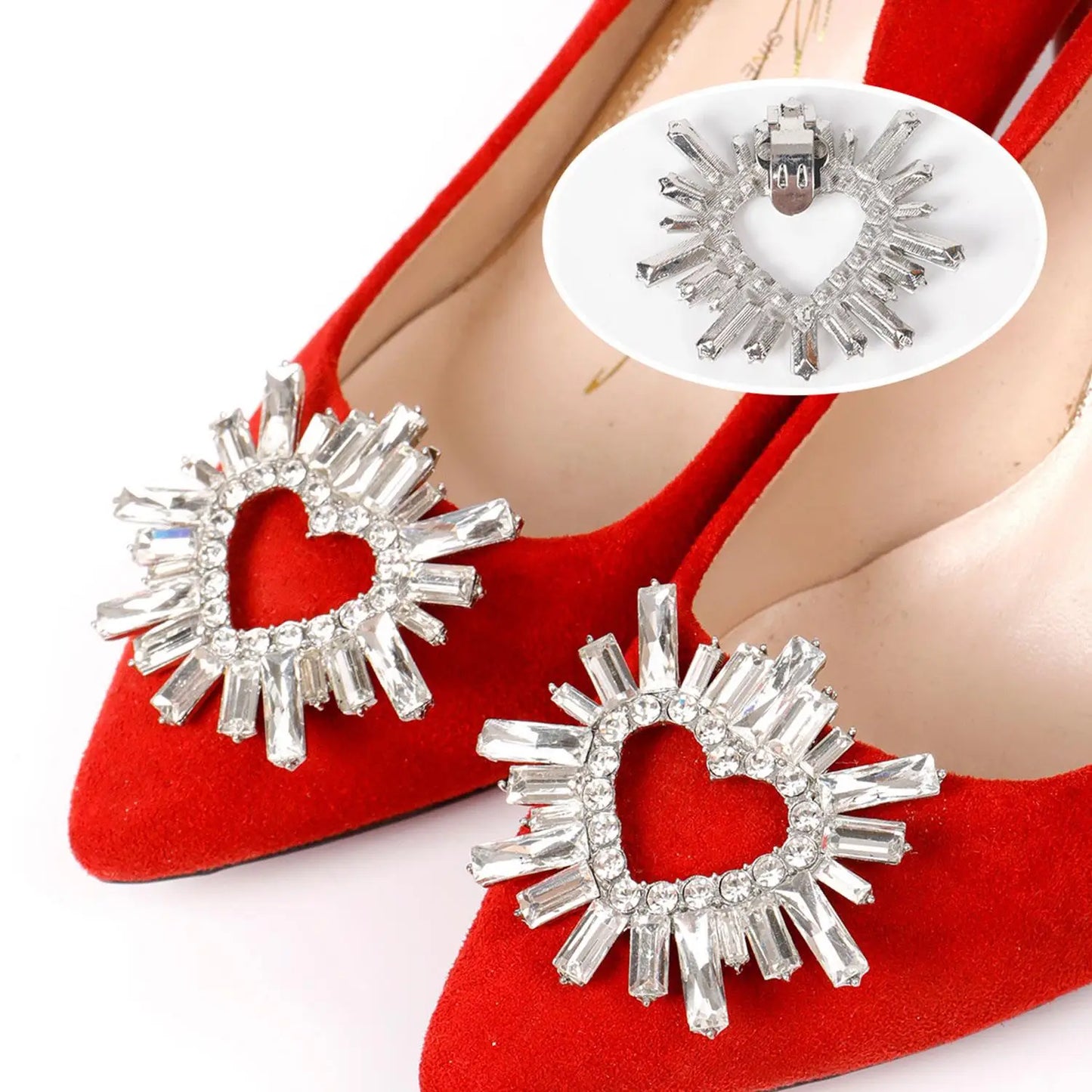 1PC Removable Lady Shoe Clips Wedding Bride Shoes Decoration Women High Heel Charms Jewelry Rhinestones Crystal Shoes Decoration