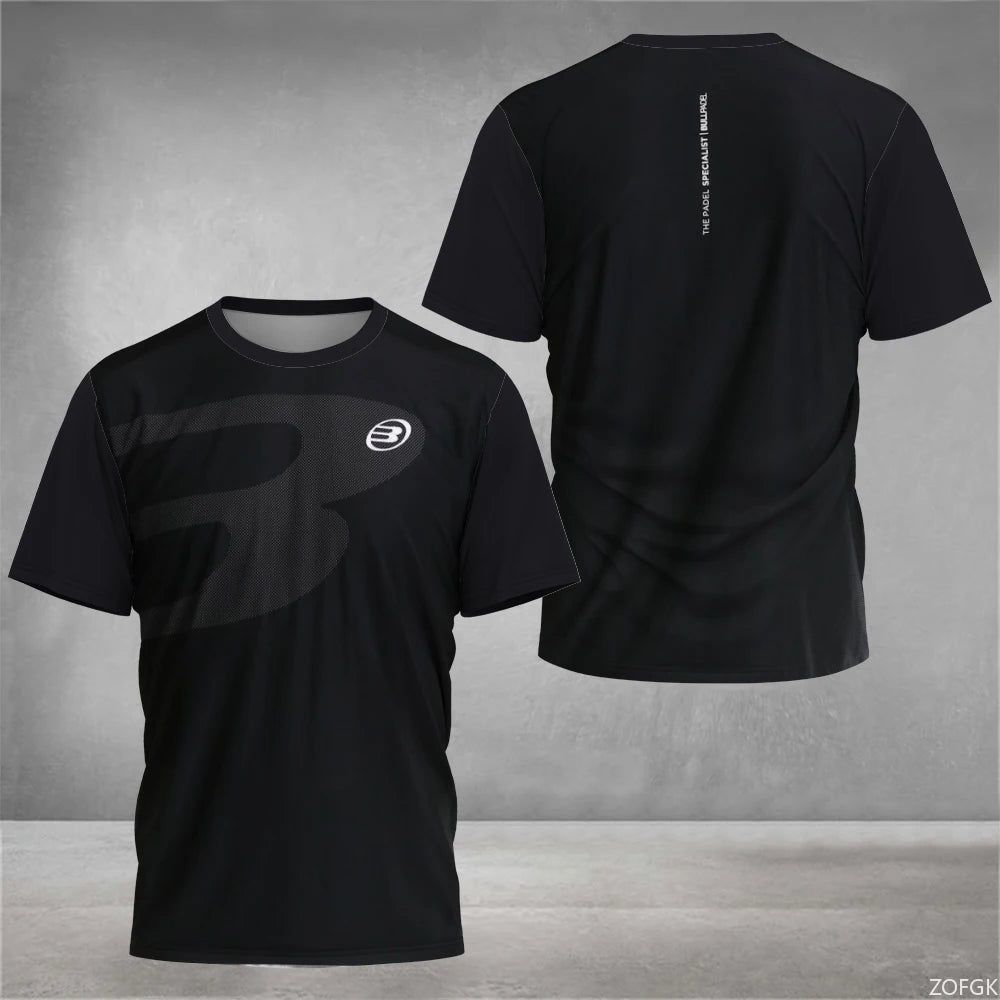 2024 New Padel Element Print Quick-drying Short Sleeve Men's Tennis Breathable Wear Men's Ultra-thin Fitness T-shirt Casual Top