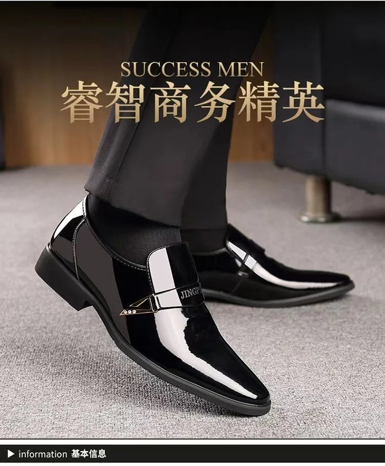 Business Leather Shoes for Men British Style Men's Office Dress Shoes Comfortable Slip-on Male Loafers Hot Daily Casual Shoes