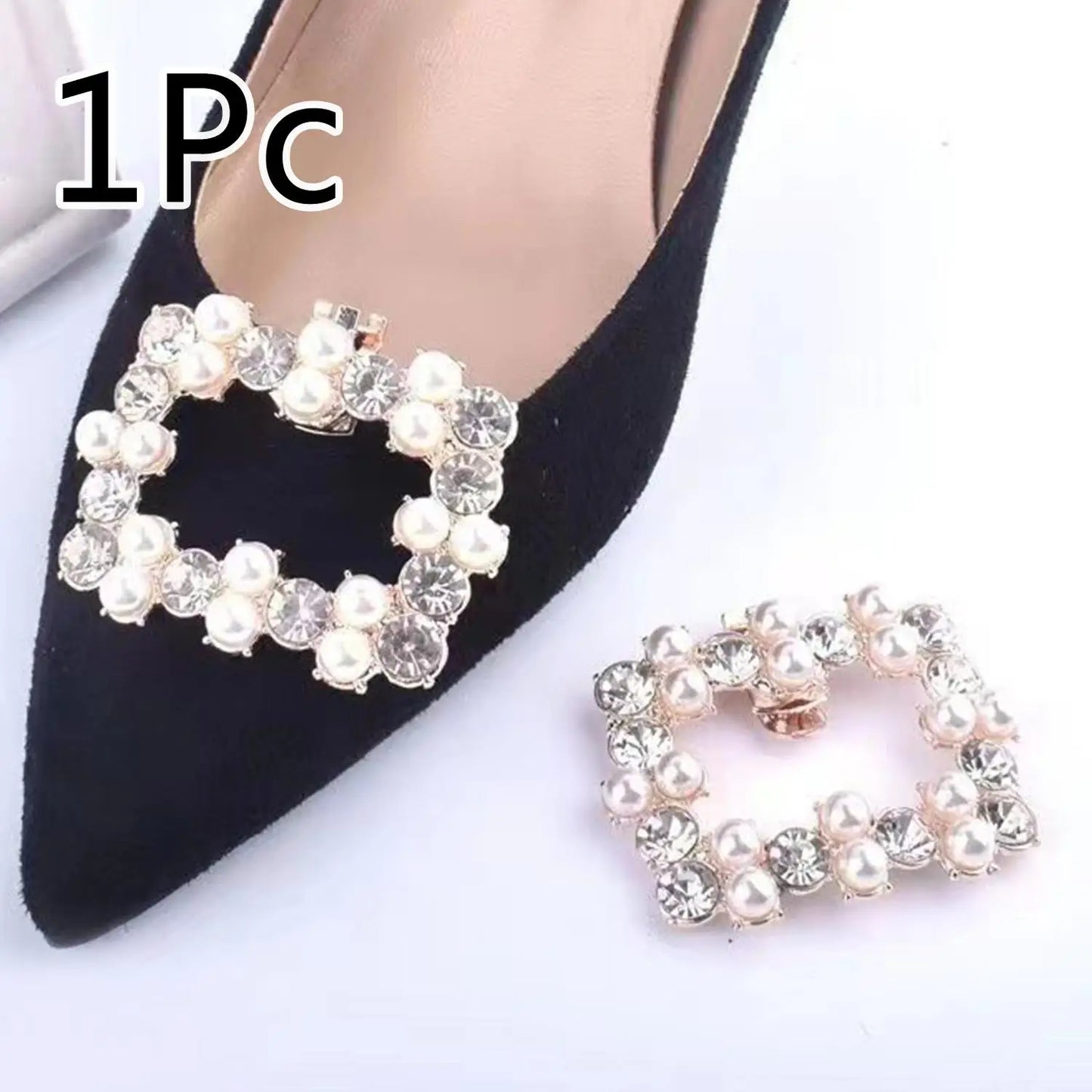 1PC Removable Lady Shoe Clips Wedding Bride Shoes Decoration Women High Heel Charms Jewelry Rhinestones Crystal Shoes Decoration