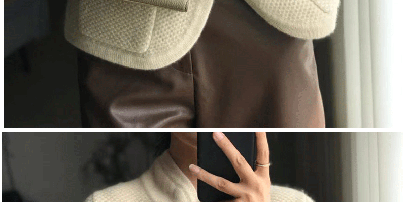 Autumn Winter New Thickened 100% Cashmere Wool Cardigan Women Stand Neck Sweater Sweater Loose Knit Base Wool Sweater Jacket