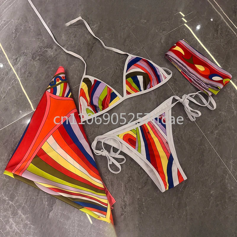 Luxury Design Women's Scarf Bikini Sets Letter Signature Logo Designer Brand Lady Headband Swimsuits