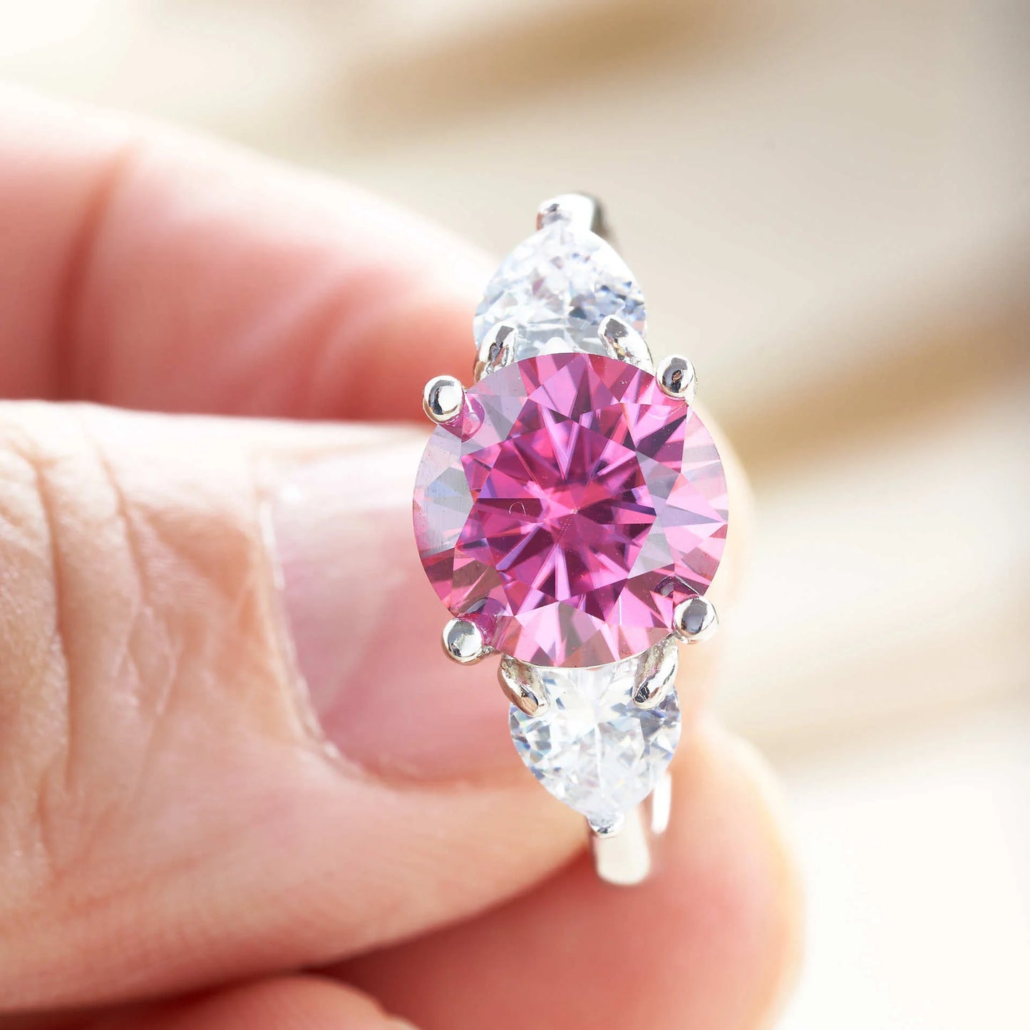 Luxury 9mm 3ct D Color Moissanite Rings Classic 4 Prong S925 Sterling Silver Fine Jewelry Dating Gift For Women Wedding Bands