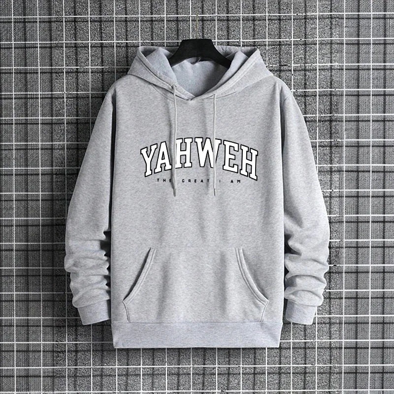 Street Style Mens YAHWEH Hoodies 2025 Urban Fashion Trendy Hooded Sweatshirt Male Hip Hop Casual Wear Autumn Winter Cool Hoody