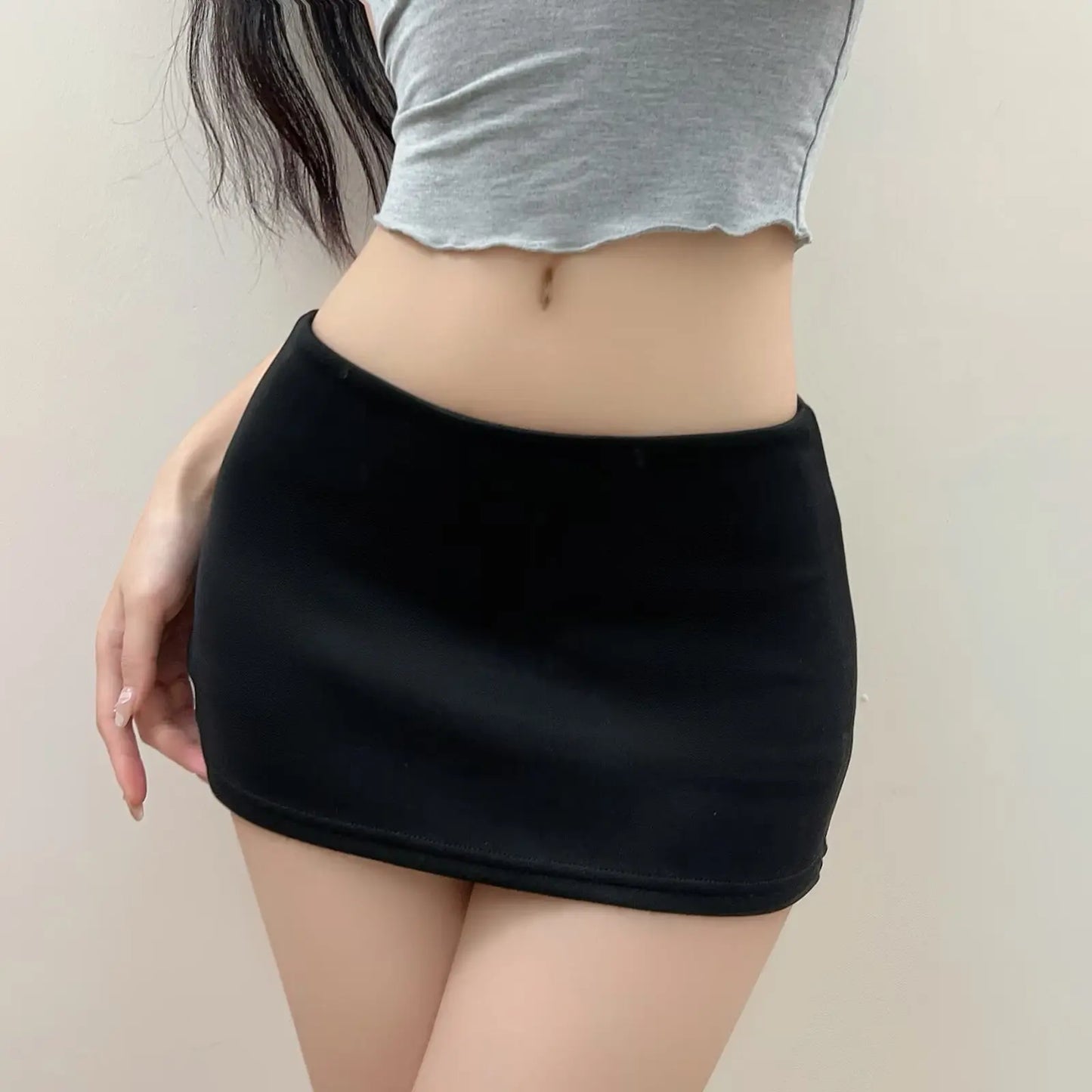 Black Mini Skirts For Woman 2024 Summer Outfits Kawaii Pencil Skirt Korean Knitted Skirt Y2k Bottoms Micro Skirts Kawaii Clothes