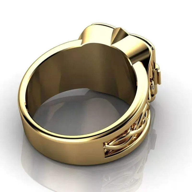 Stainless Steel Rings，Silver Gold color Can Open lid men Ring ，light luxury Jewelry For Party Birthday Gift