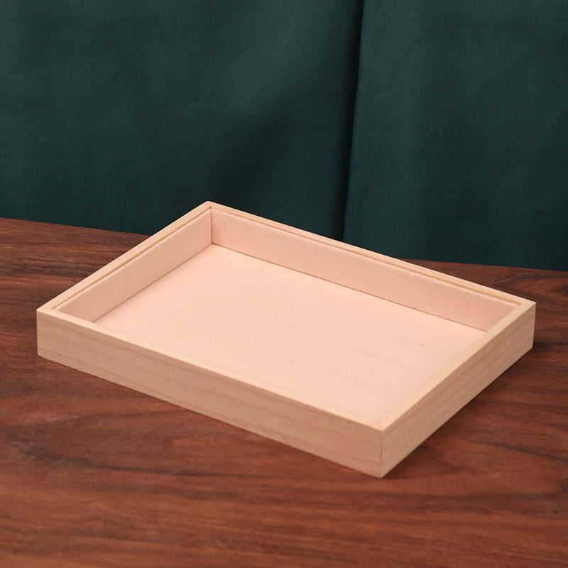 Fashion Wood Jewelry Tray Storage Trays Pendant Necklace Bracelet Earrings Ring Display Plate Desktop Drawer Sundries Organizers