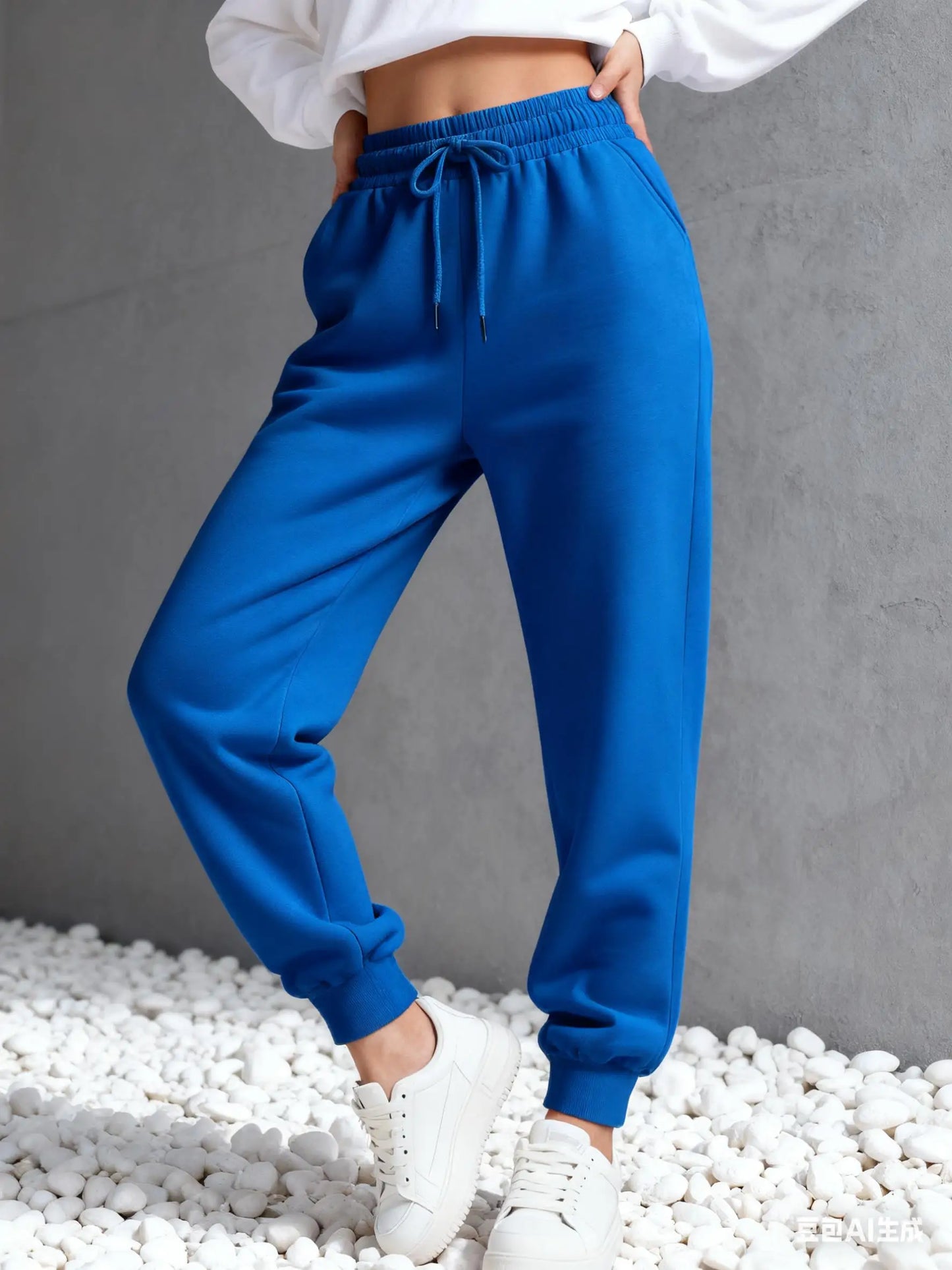Multicolor Autumn Solid Color Womens Sweatpants Fleece Casual Unisex Long Pants All-Match Sportspants Woman Drawstring Pant