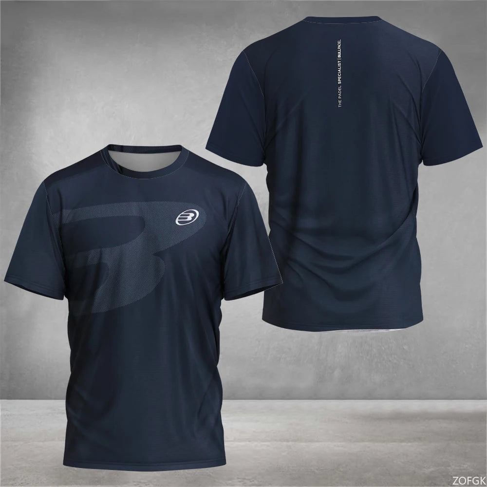 2024 New Padel Element Print Quick-drying Short Sleeve Men's Tennis Breathable Wear Men's Ultra-thin Fitness T-shirt Casual Top