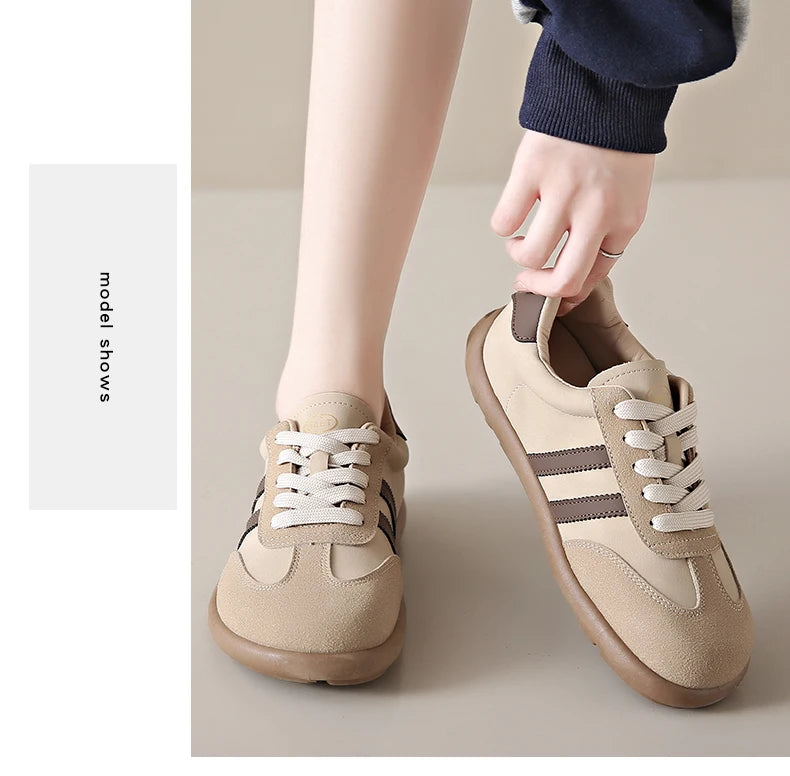 2025 New Autumn/Winter Women's Shoes Comfortable Casual Shoes College Style Wide Toe Soft Flat Shoes Outdoor Casual Sports Shoes