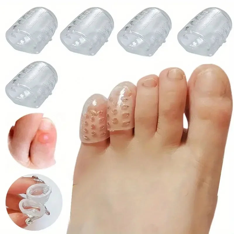 10/50pcs Transparent Silicone Toe Covers Women Gel Little Toes Protector Tube Foot Care Finger Caps Elasticity Prevents Blisters