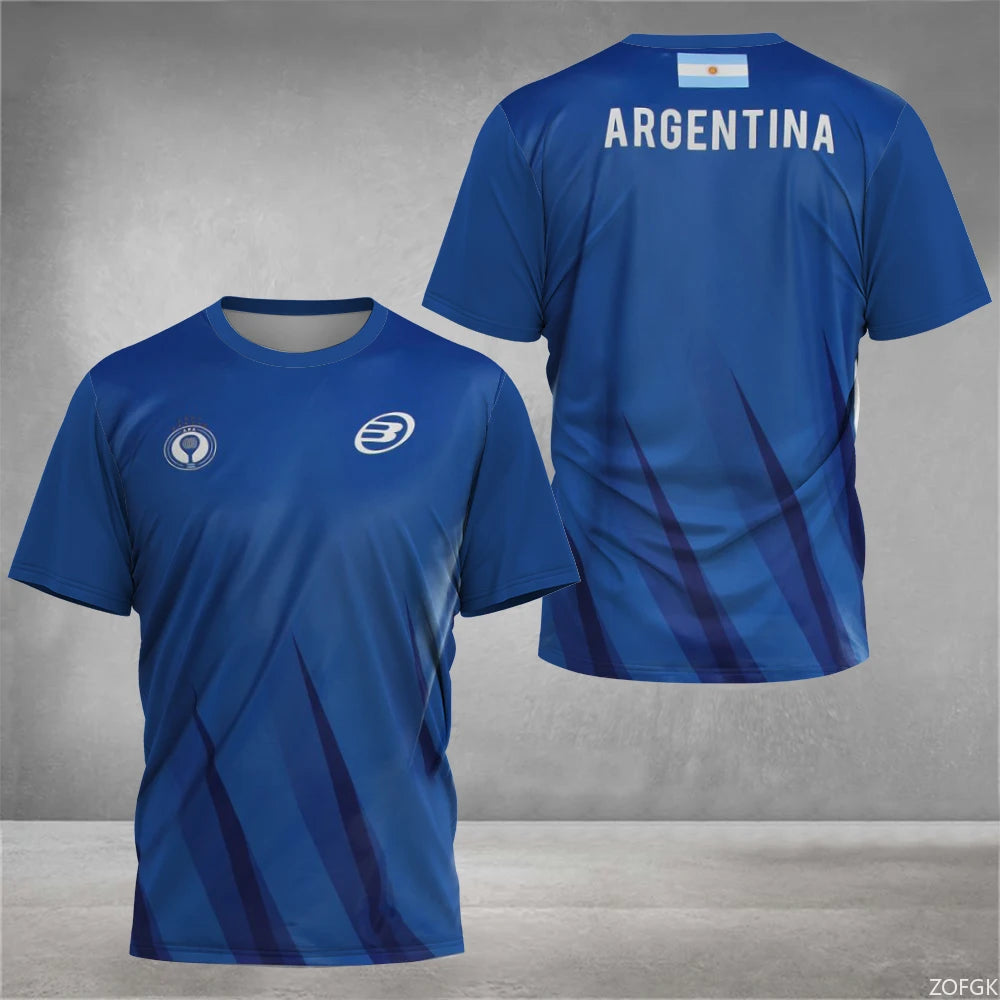 2024 New Padel Element Print Quick-drying Short Sleeve Men's Tennis Breathable Wear Men's Ultra-thin Fitness T-shirt Casual Top