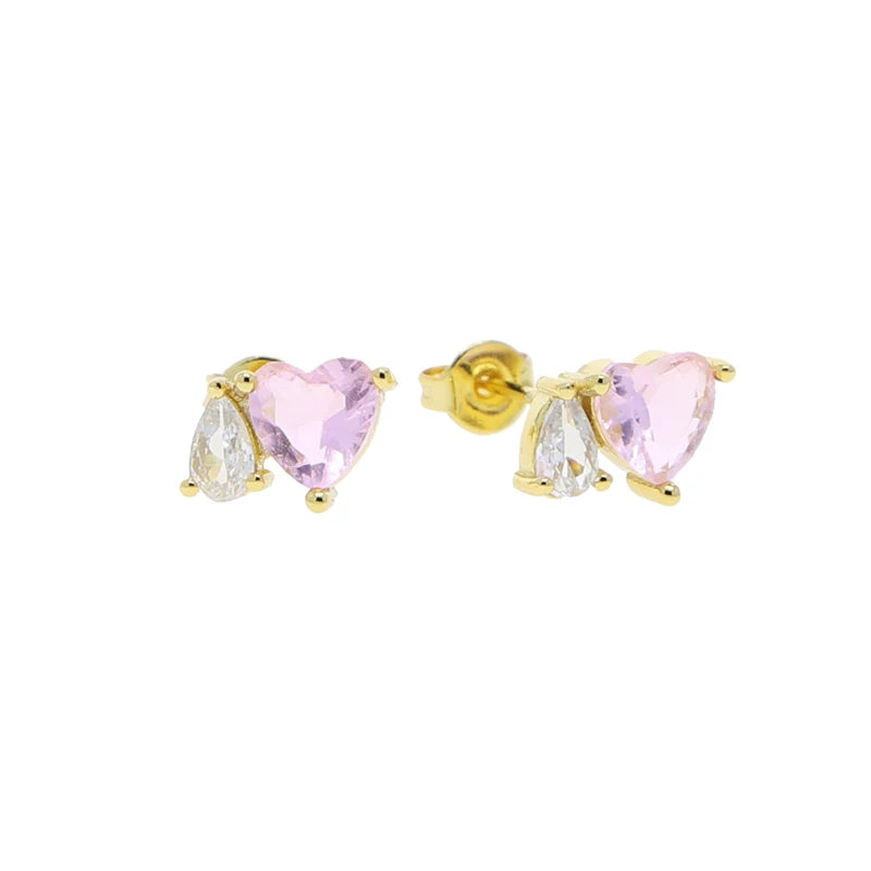 2023 New Arrived Top Quality Classic Fashion Girl Women Jewelry Geometric Shaped Colorful Simple CZ Stud Earring