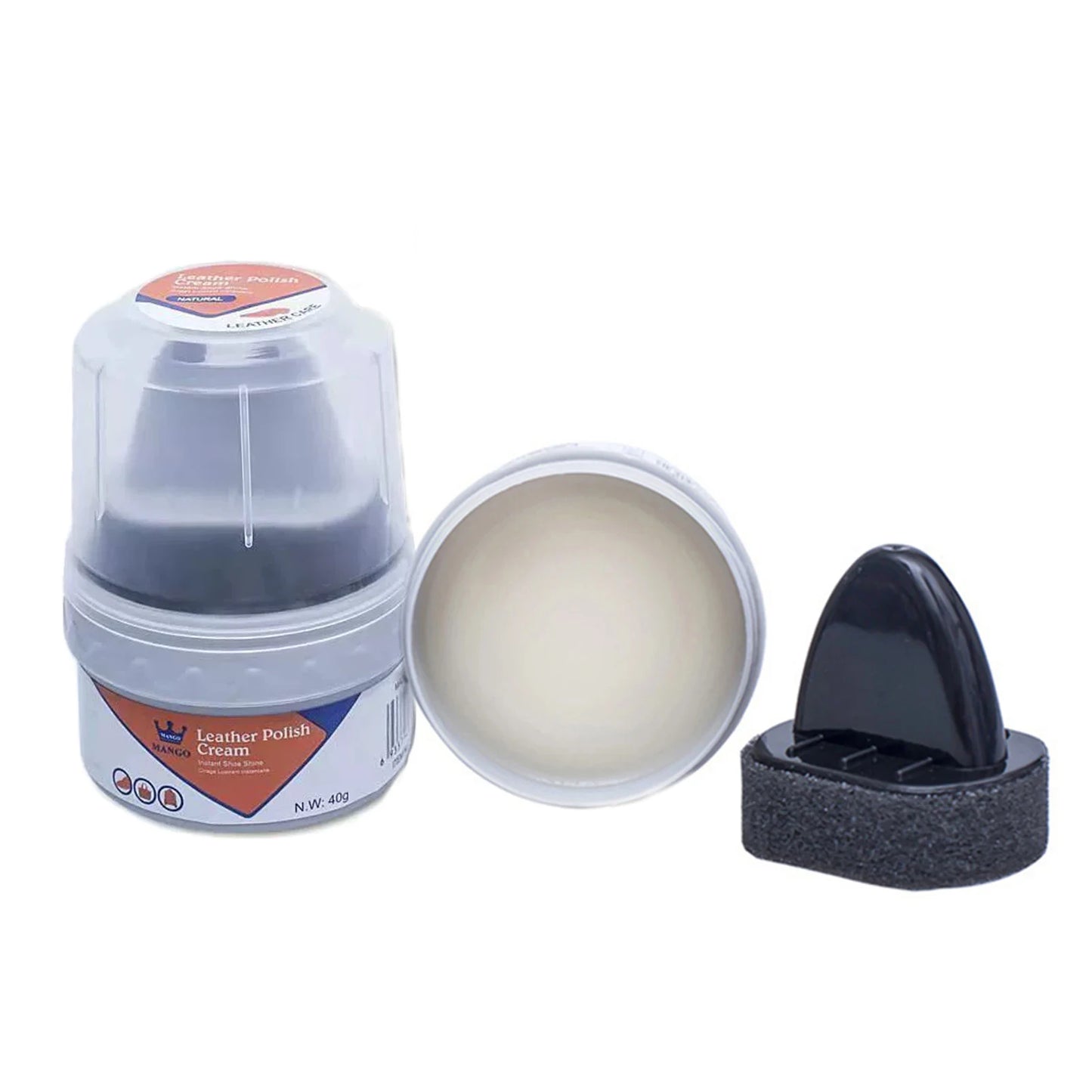 Leather Shoes Care Kit with Sponge Shoe Brush Shoe Cleaning Kit including Shoe Polish Cream for Leather Shoes Bags Maintenance