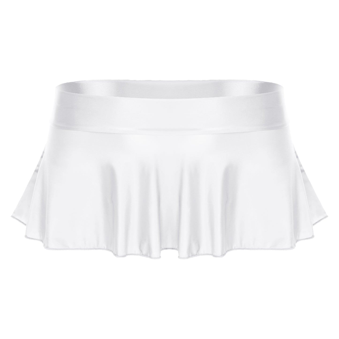 Skirts for Women Korean Fashion Mini Skirts Solid Color Sexy Miniskirt Clubwear Glossy Ruffled Short Rave Mini Skirt Y2k Clothes