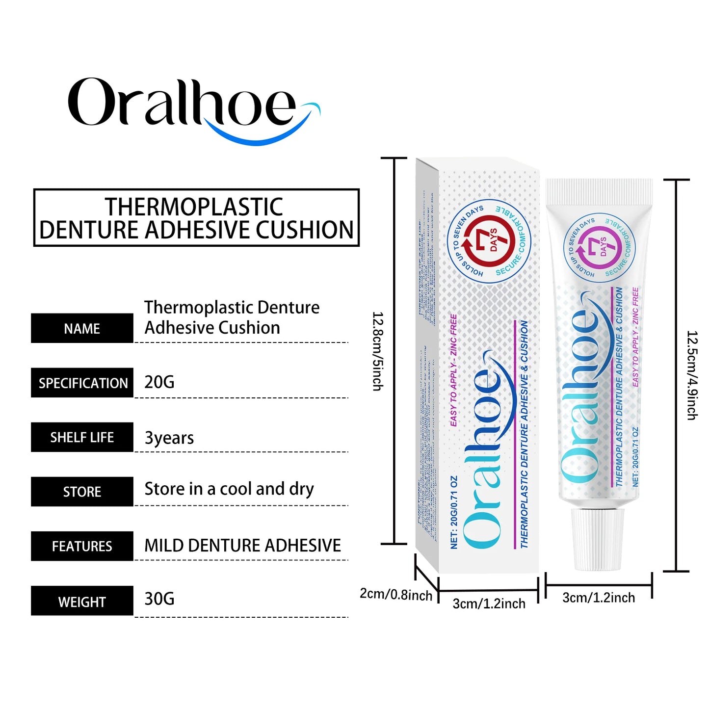 Seamless Fit Thermoplastic Denture Adhesive Comfortable Portable Oral Health Care Long Lasting Reusable Denture Care Dental