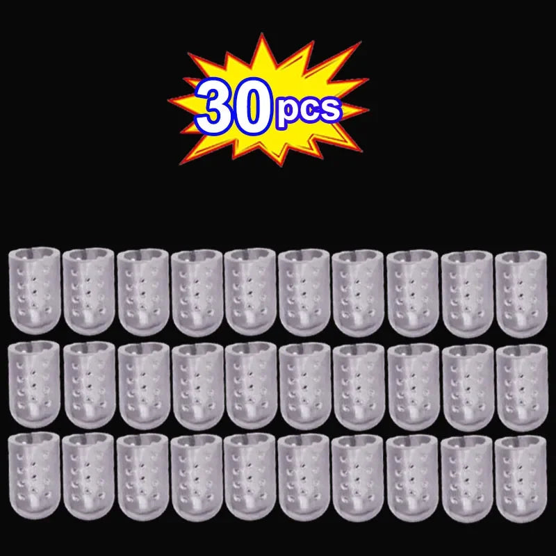 10/50pcs Transparent Silicone Toe Covers Women Gel Little Toes Protector Tube Foot Care Finger Caps Elasticity Prevents Blisters
