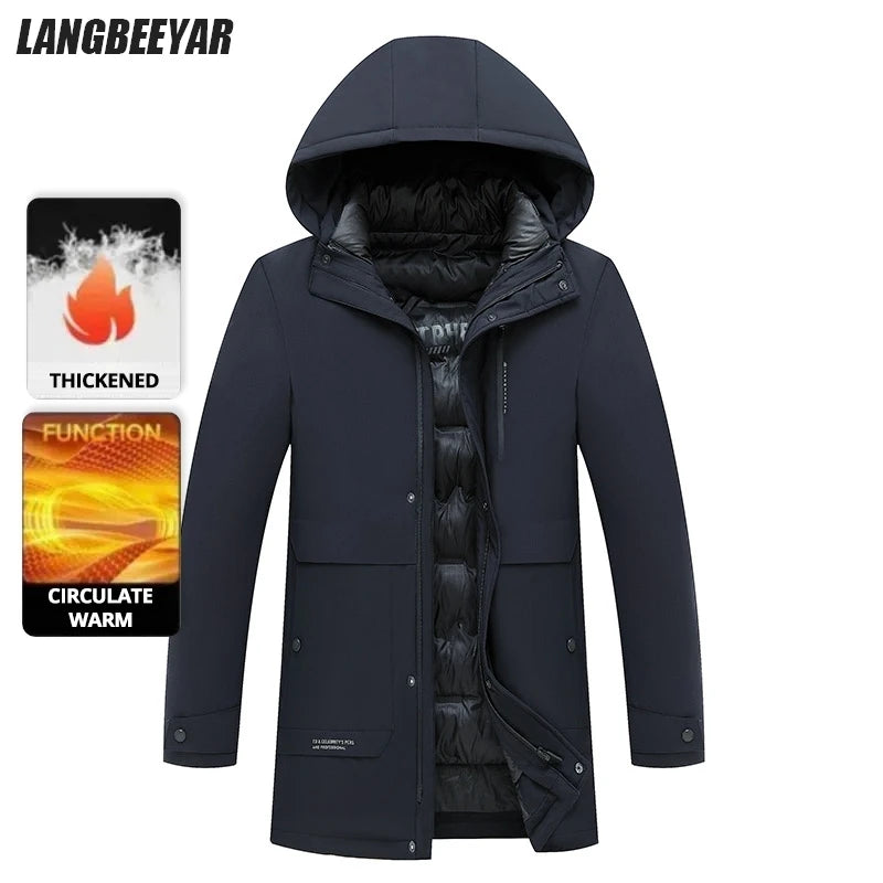 Top Grade Thicken Fashion Winter Casual Outerwear Warm Designer Hooded Parka Coat Mens Newest Jacket Windbreaker Mens Clothes