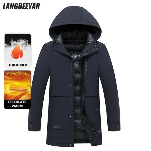 Top Grade Thicken Fashion Winter Casual Outerwear Warm Designer Hooded Parka Coat Mens Newest Jacket Windbreaker Mens Clothes