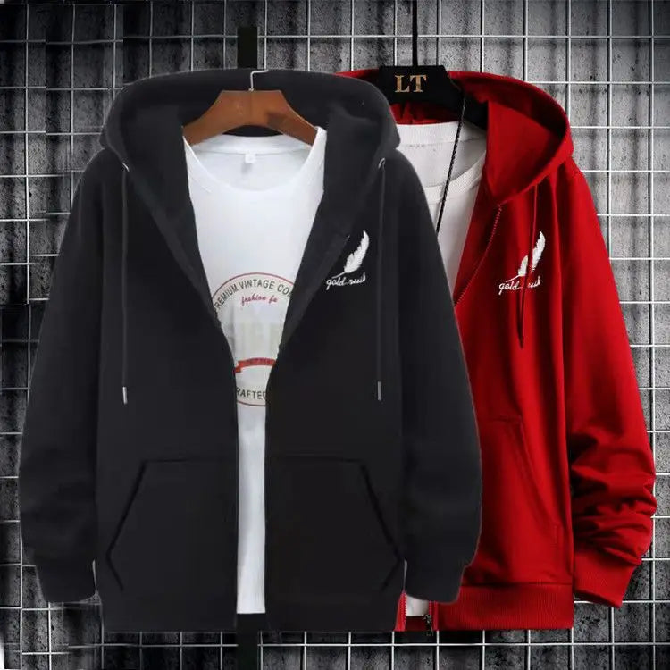 Men's Sherpa Lined Zip Hoodie Heavyweight, Winter Fleece Jacket S-5XL, Oversized Pullover Coat with Hood for Cold Weather