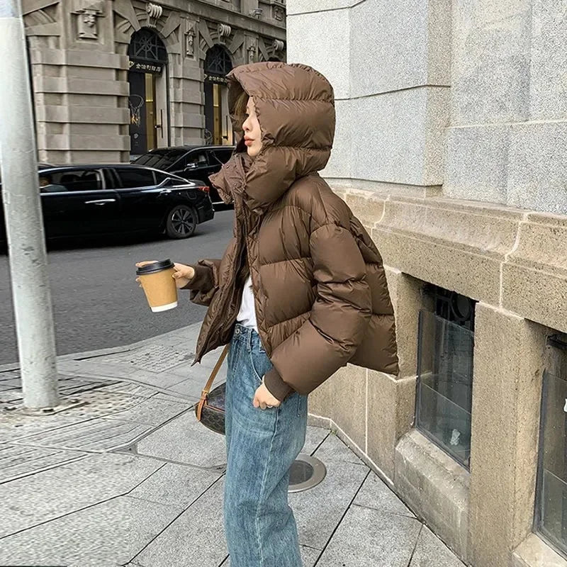 Women's Thickened Cotton Jacket Bread Style Warmth Outerwear Loose Fit Winter Top Korean Style Thickened Cotton Coat