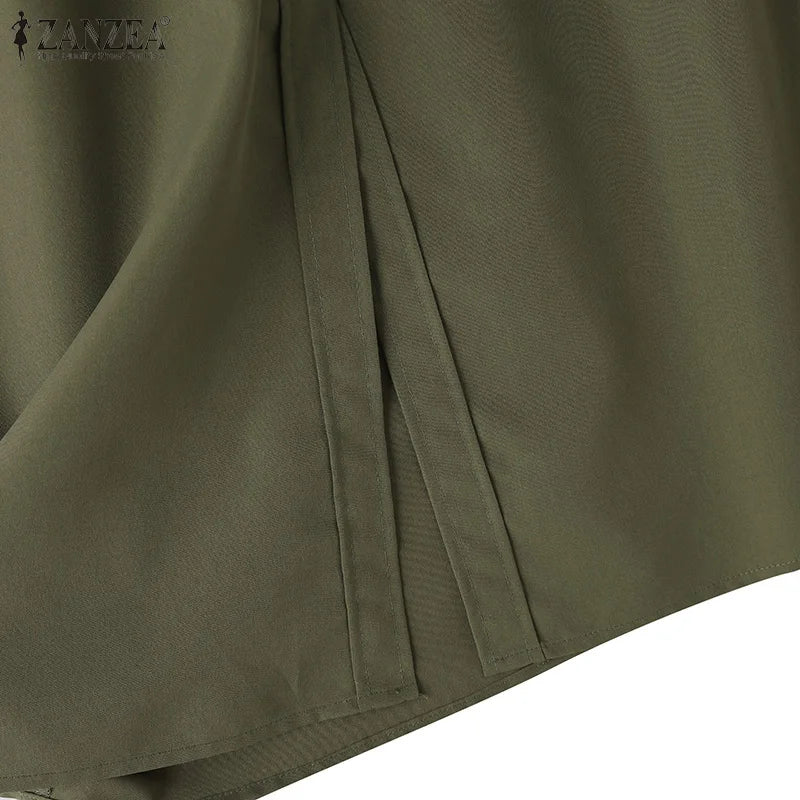 ZANZEA Fashion Women Autumn High Waist Skirts Solid Long Jupes Elegant OL Work Faldas Saia Stylish Holiday Midi Skirt Streetwear