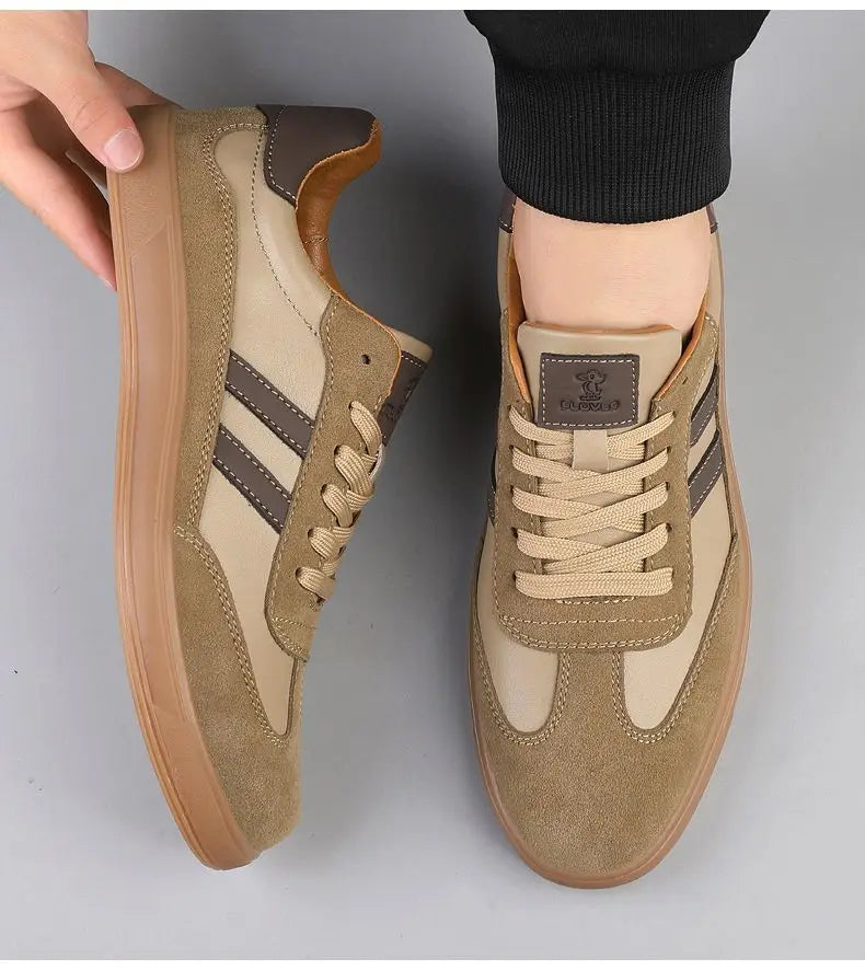 High Quality Leather Sneakers Men Trainers Classic Casual Sports Shoes Man Flat Sneakers Outdoor Non-slip Men's Skateboard Shoes