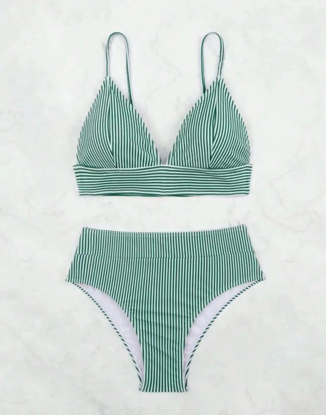 2025 Triangle Bikinis High Waist Strappy Swimsuit Women Sexy Striped Swimwear Female Bathers Swimming Bathing Swimming Swim Suit