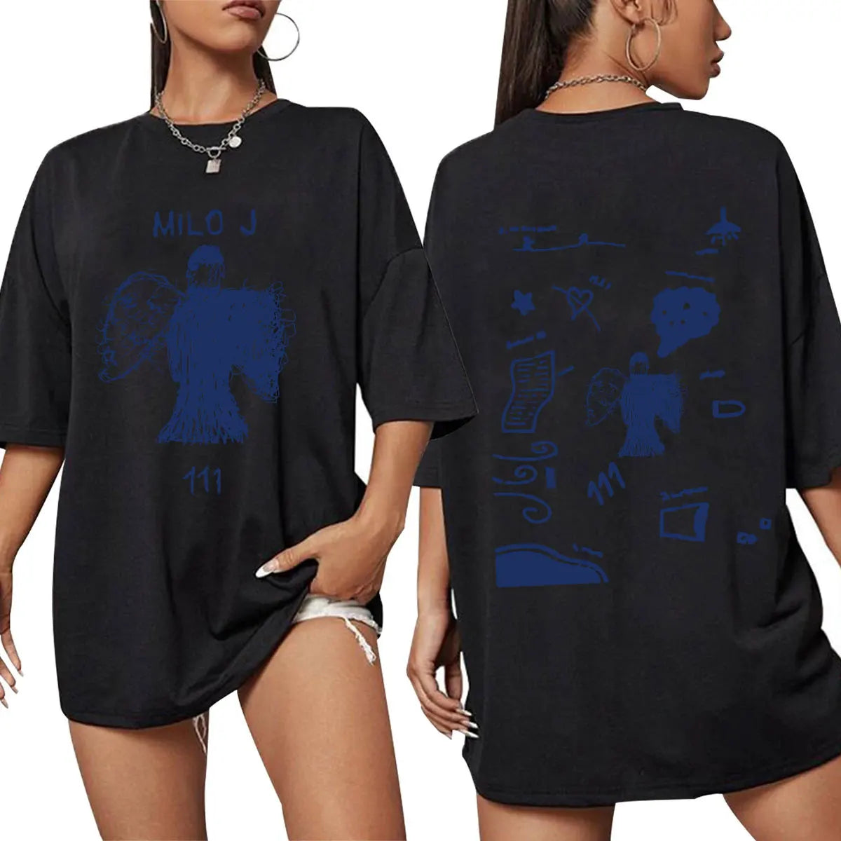 Rapper Milo J 111 Album Merch T Shirt Men Women Clothes Harajuku Hip Hop T-shirt Vintage Cotton Short Slevee T-shirts Streetwear