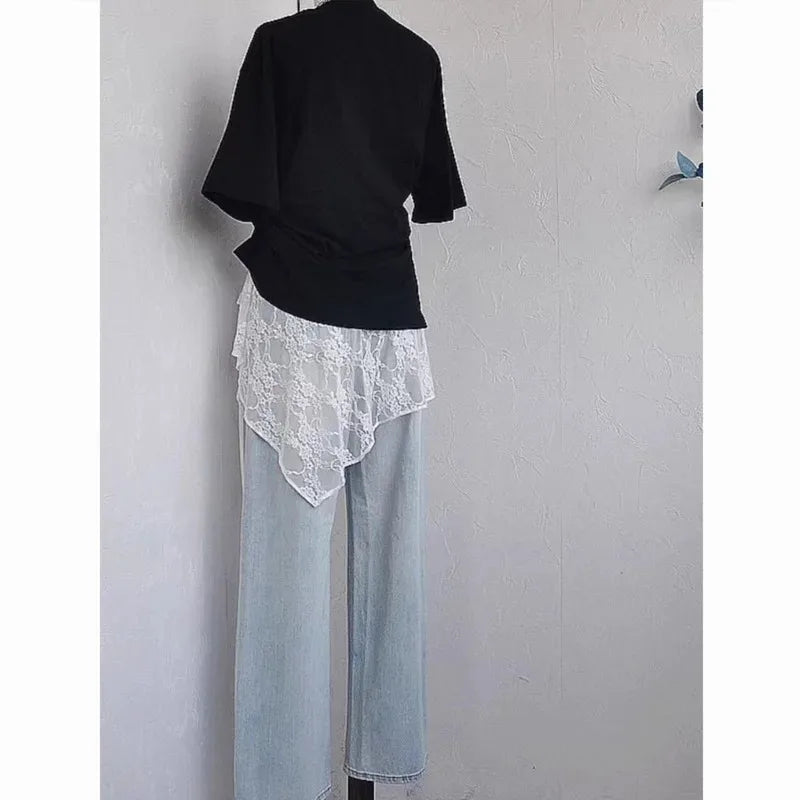 French Lace Up Short Fart Curtain Skirt Spring Layered Skirt INS Women Wrap Skirt Bandage Dress Apron Curtain Expansion Skirt