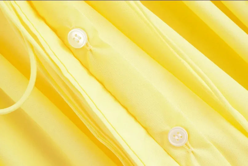 Slimming Casual Short Sleeve Pleated Shoulder Draped Dress Versatile Women's Fashion Design Knee-Length V-Neck Dress