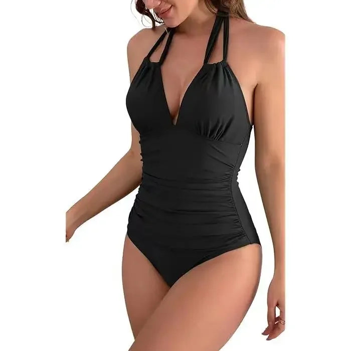 Sexy Pure Color Monokini Swimsuit Hollow out Back Tight Waist Design Cross-Border New Arrival Swimwear for Women