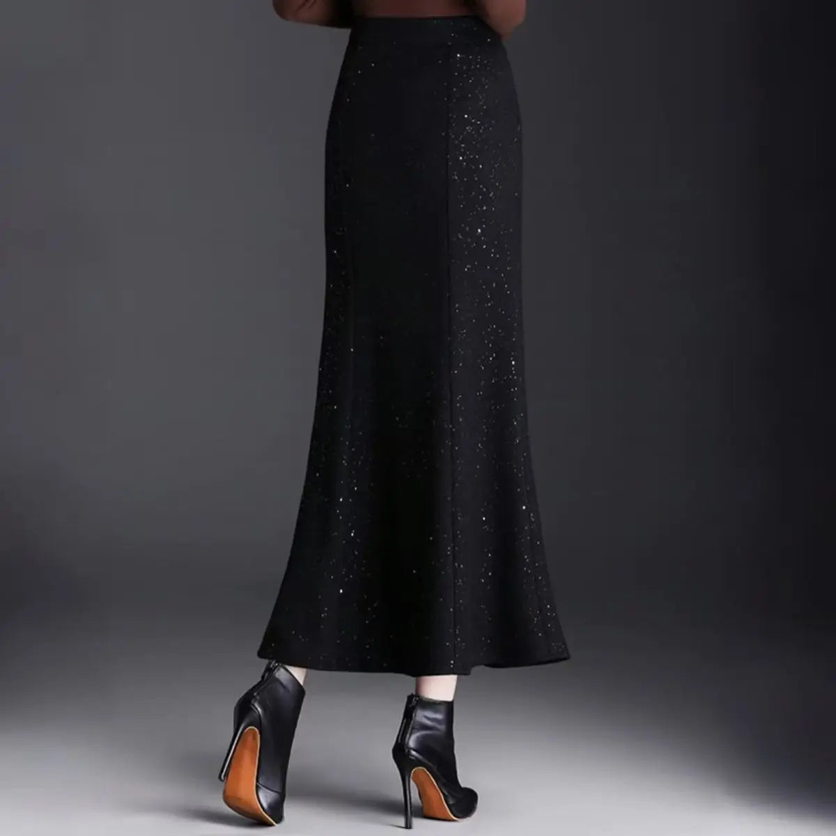 Spring  Autumn Fashionable Shiny Silk Fishtail Skirt High Waist New Skirt Mid-length Skirt Women