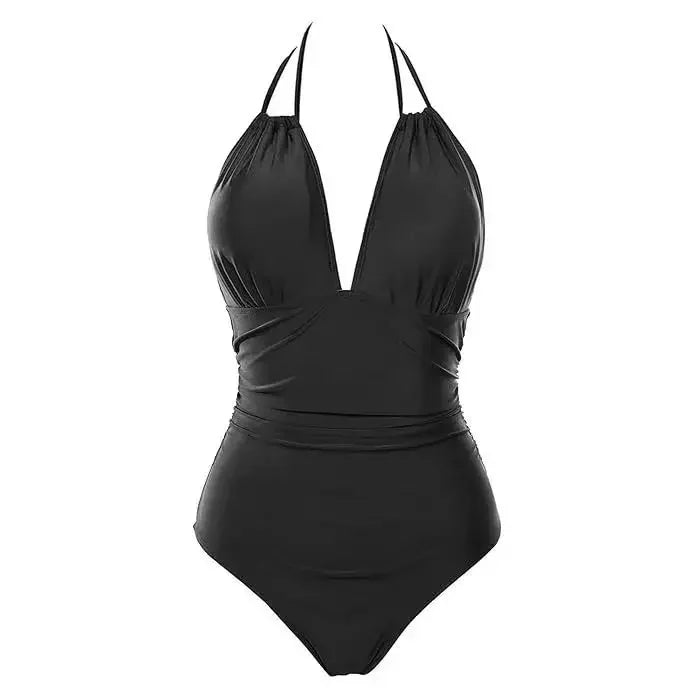 Sexy Pure Color Monokini Swimsuit Hollow out Back Tight Waist Design Cross-Border New Arrival Swimwear for Women