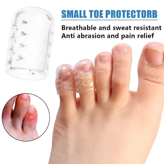 10/50pcs Transparent Silicone Toe Covers Women Gel Little Toes Protector Tube Foot Care Finger Caps Elasticity Prevents Blisters