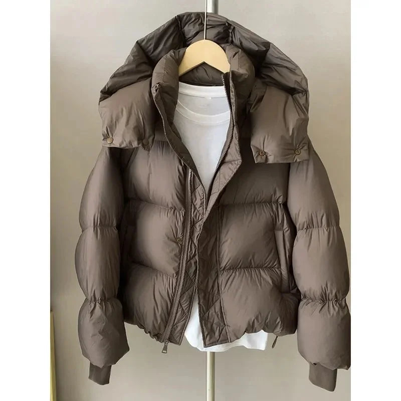 Women's Thickened Cotton Jacket Bread Style Warmth Outerwear Loose Fit Winter Top Korean Style Thickened Cotton Coat