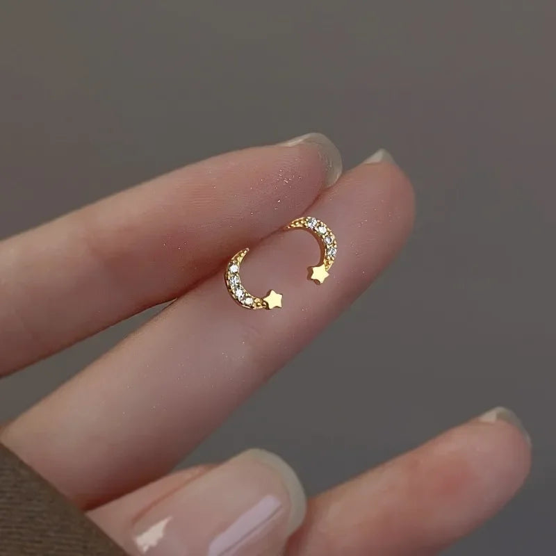 New Fashion 925 Silver Needle Horseshoe Zircon Stud Earrings For Women Female Girls Cute Earrings Jewelry Accessories Gifts