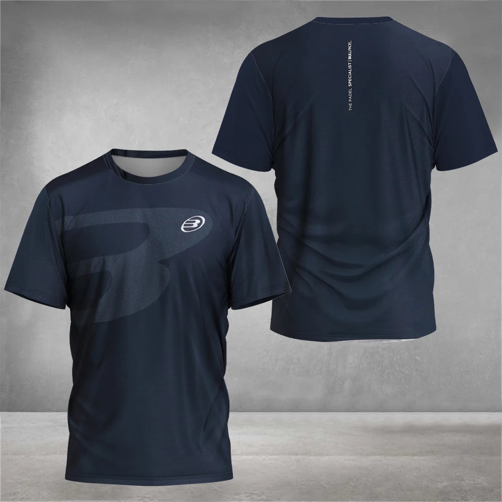 2024 New Padel Element Print Quick-drying Short Sleeve Men's Tennis Breathable Wear Men's Ultra-thin Fitness T-shirt Casual Top