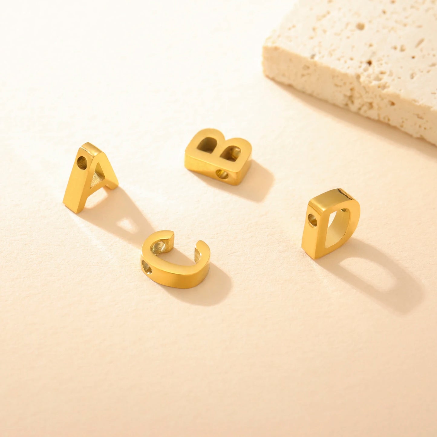 EUEAVAN 5pcs Stainless Steel A-Z Letter Alphabet Charms Pendant for Necklace Earrings Bracelets Jewelry Making DIY Accessories