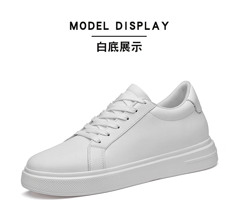 New  Men's Sneakers Elevator Shoes Heightening Height Increase Insole 6-10CM High Heels Shoes Leather Sport Shoes Men Shoes