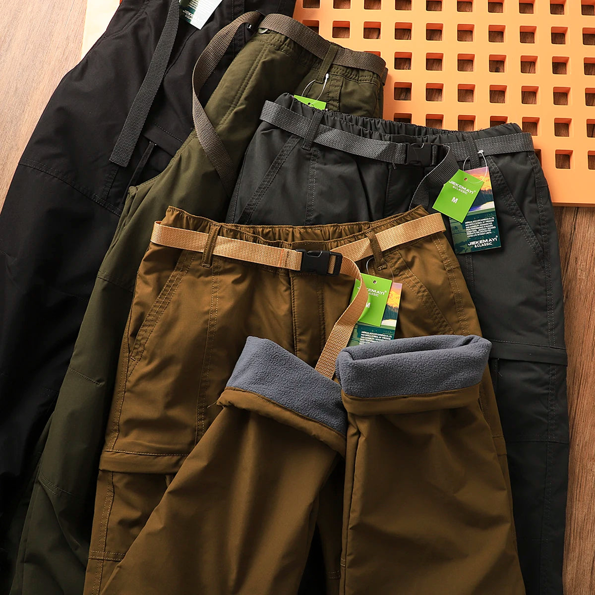 Outdoor Men's Windproof Waterproof Hiking Sports Loose Straight Multibag Workwear Casual Long Trousers Faionable Urban Sle