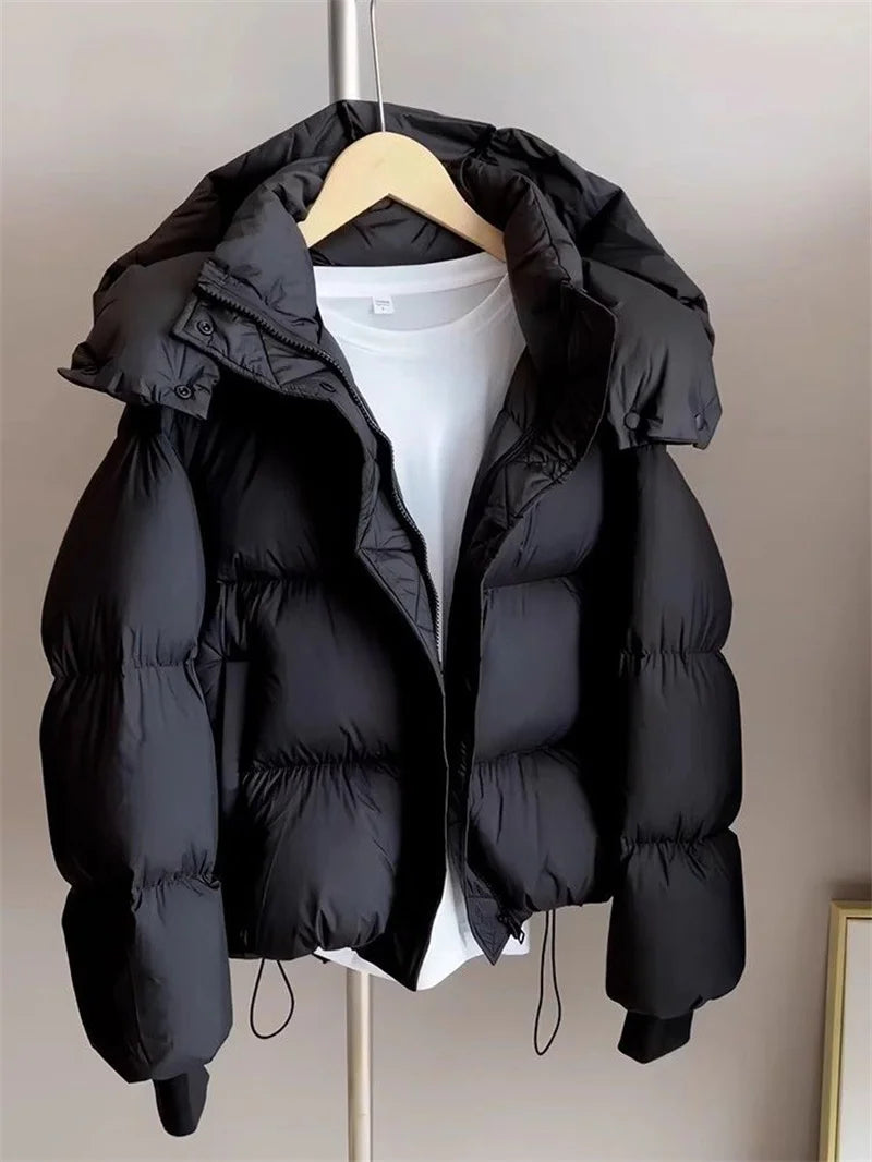 Women's Thickened Cotton Jacket Bread Style Warmth Outerwear Loose Fit Winter Top Korean Style Thickened Cotton Coat