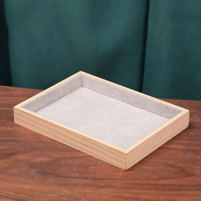 Fashion Wood Jewelry Tray Storage Trays Pendant Necklace Bracelet Earrings Ring Display Plate Desktop Drawer Sundries Organizers