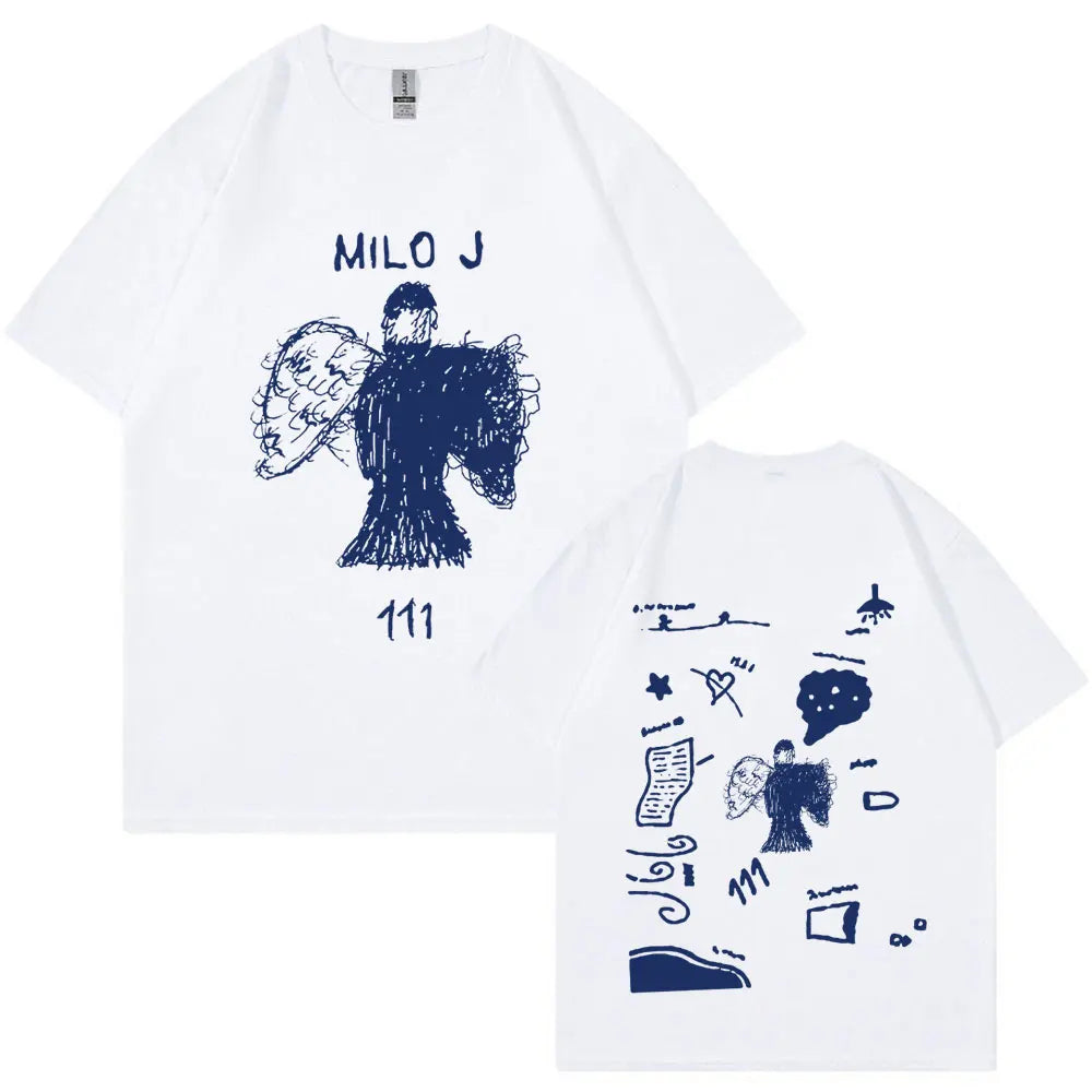 Rapper Milo J 111 Album Merch T Shirt Men Women Clothes Harajuku Hip Hop T-shirt Vintage Cotton Short Slevee T-shirts Streetwear
