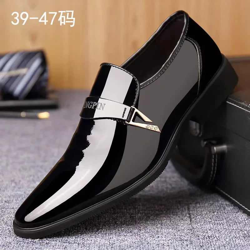 Business Leather Shoes for Men British Style Men's Office Dress Shoes Comfortable Slip-on Male Loafers Hot Daily Casual Shoes
