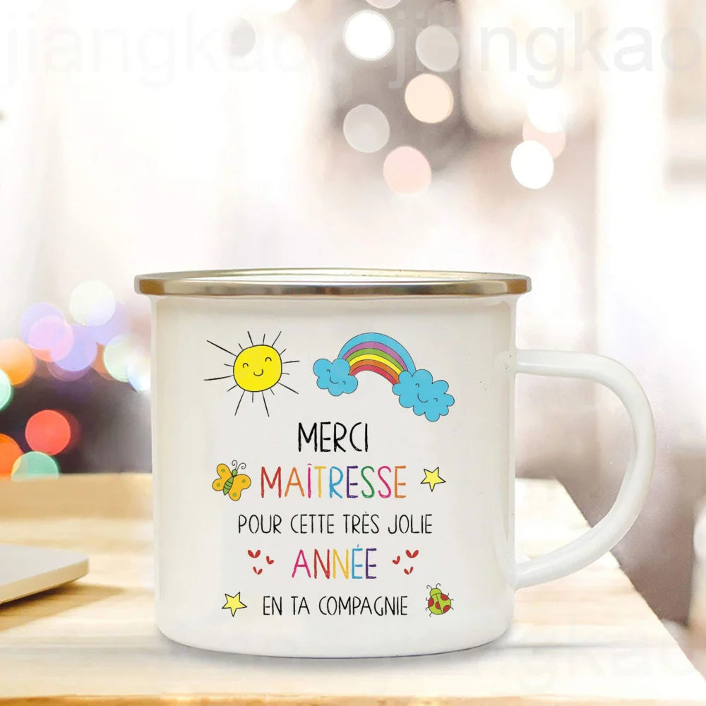 Thank You Teacher for This Wonderful Year Spent with You Print Mug Coffee Cup Drinks Camping Mugs Teacher's Day Gift for Teacher